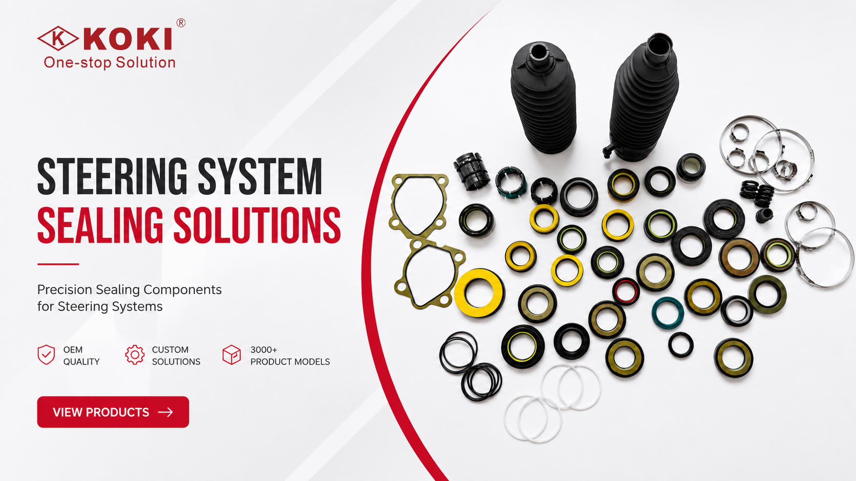 KOKI steering system sealing solutions and product models